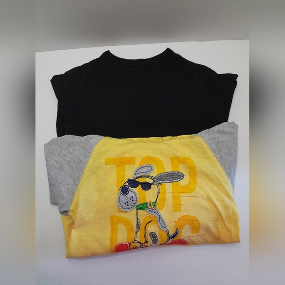 2 Pack Children's Plain Black Long Sleeve Tshirt And Kids Headquarters Top Dog 6 - Picture 1 of 12